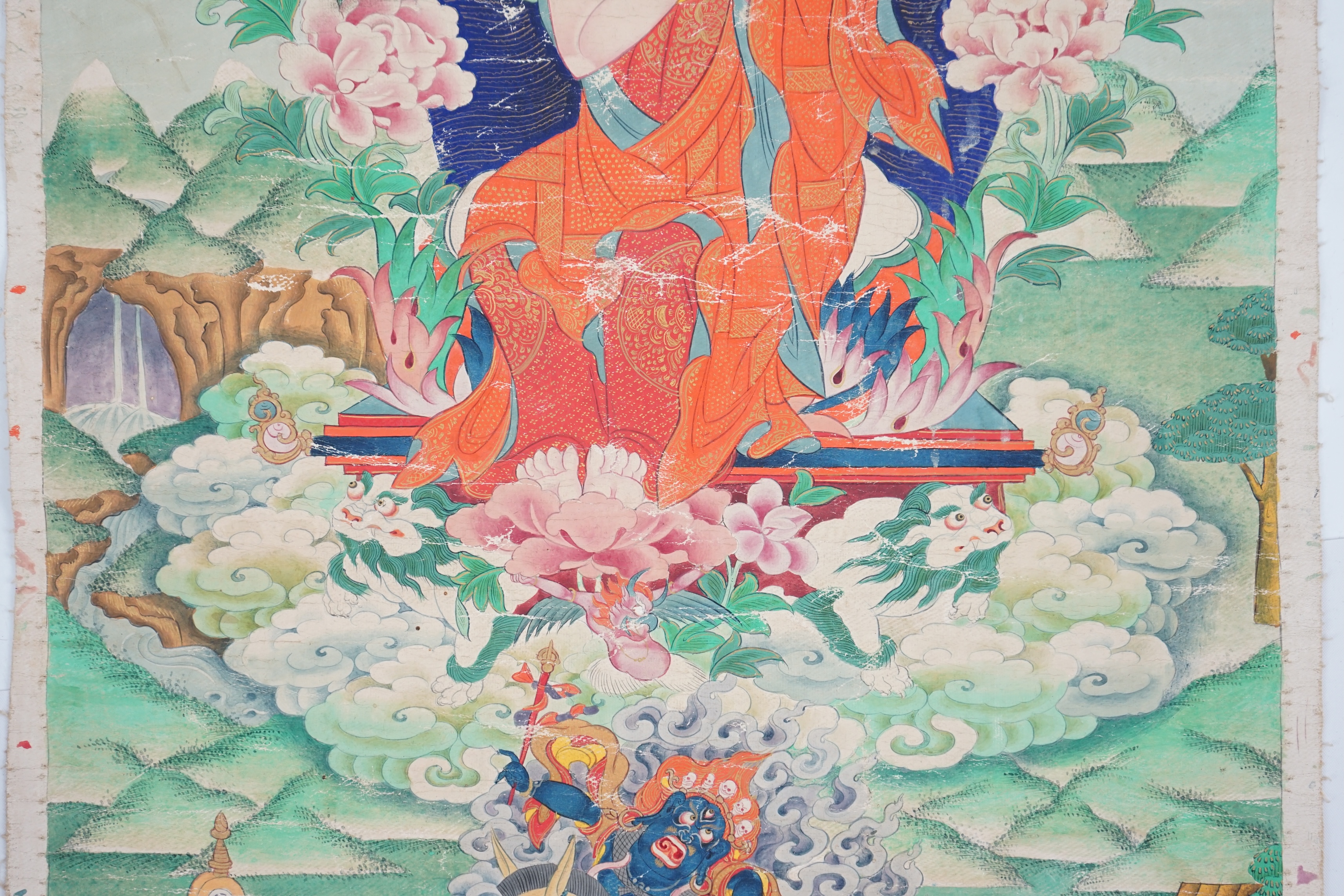 A Tibetan thangka, 18th/19th century, depicting Master Tsongkhapa